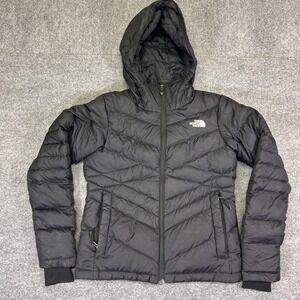 The North Face 650 Down Jacket Womens Small Black Puffer Hooded Insulated